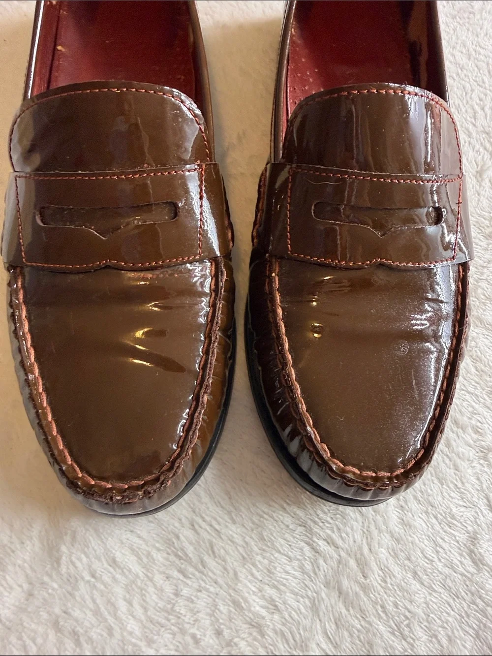 Cole Haan Alexa Penny Moc II Chestnut Patent Leather Loafers Women’s Size 8.5B